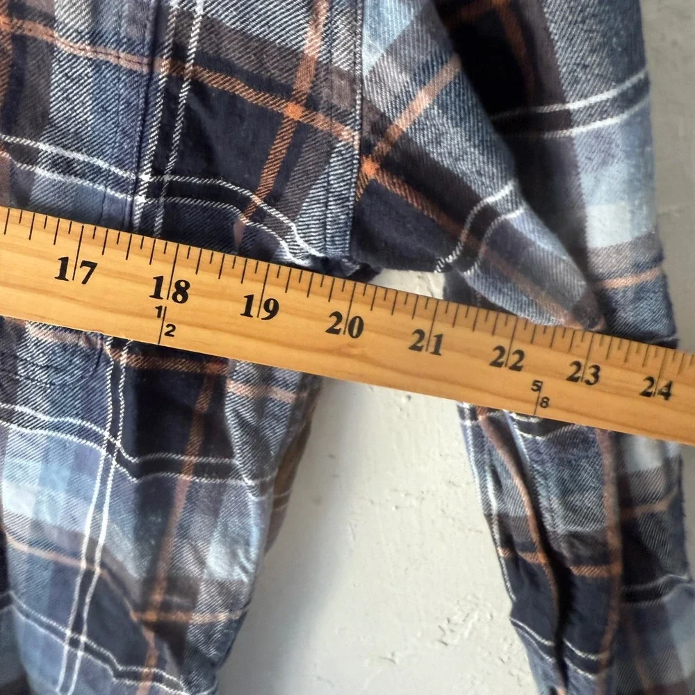 Weatherproof Vintage Mens Plaid Flannel Button Up Shirt Blue Outdoor‎ Cabin M